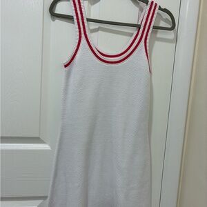 ALO Yoga White Dress with Red Trim